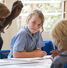 Children learning in a classroom